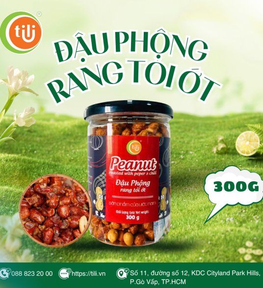 Đậu phộng rang tỏi ớt 200gr (không cay)