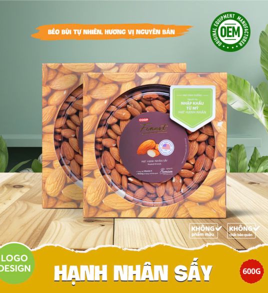 Hạnh Nhân Sấy (Hộp 600g)